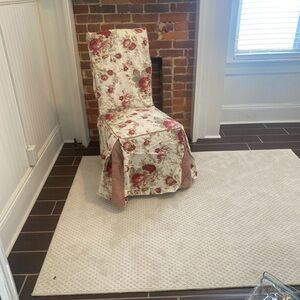 Waverly Red and Cream Floral Chair Slipcover